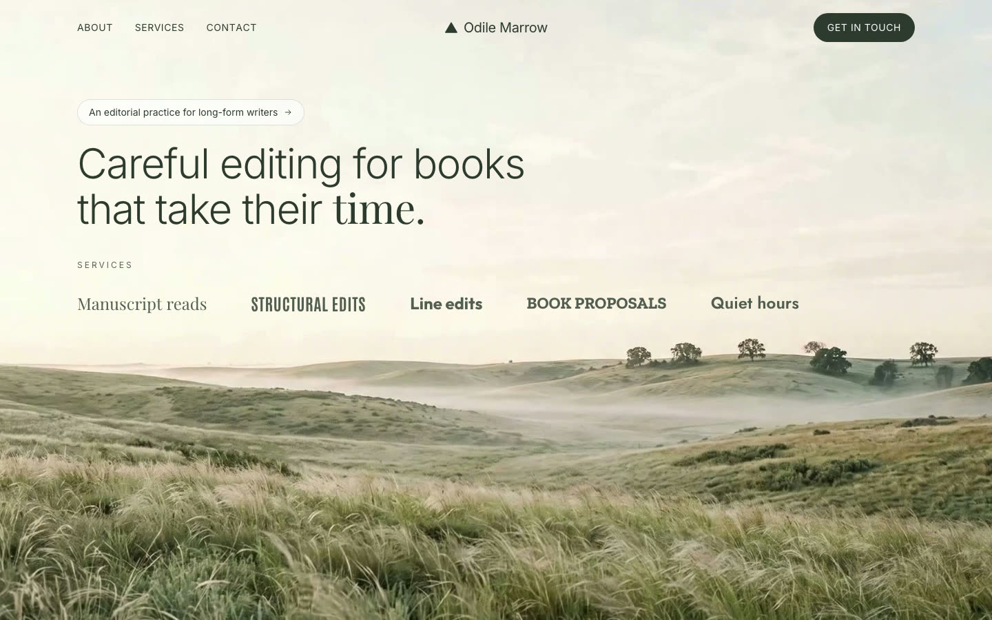 Cream Editorial website preview