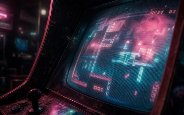 Punball’s neon arcade artwork